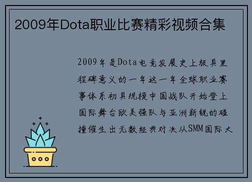 2009年Dota职业比赛精彩视频合集